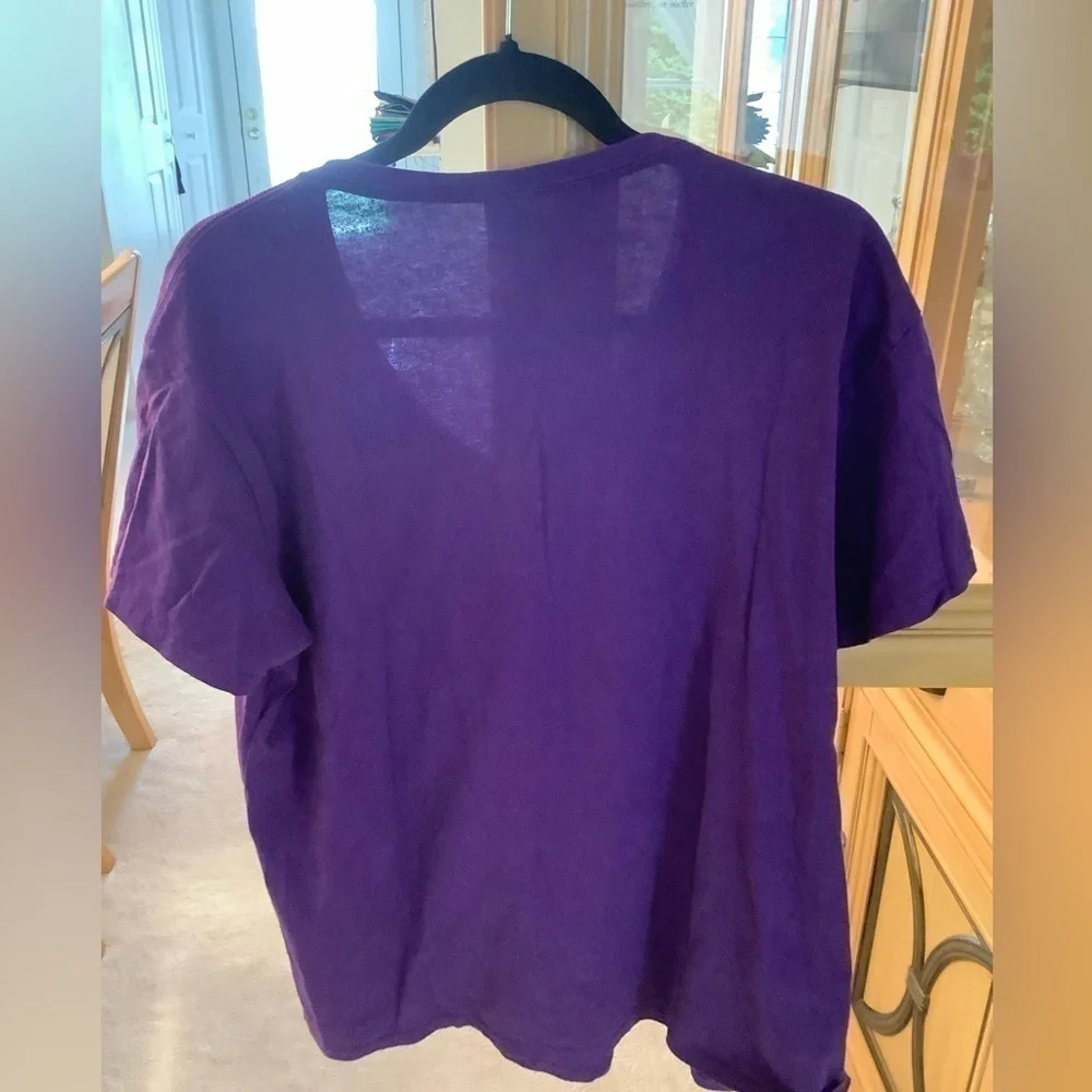 2XL “ORIGINAL MEAN GIRLS” T-SHIRT, PURPLE WITH GOLD FOIL VILLAINS - Picture 2 of 5